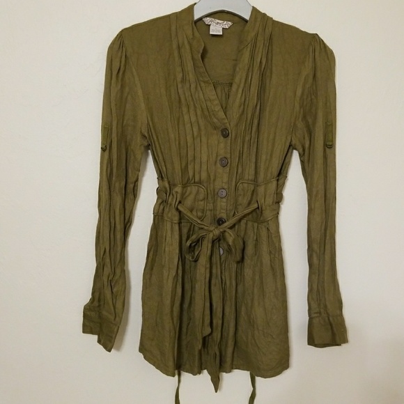 fun & flirt Tops - Fun & Flirt Button Up Long Sleeve Blouse Tunic